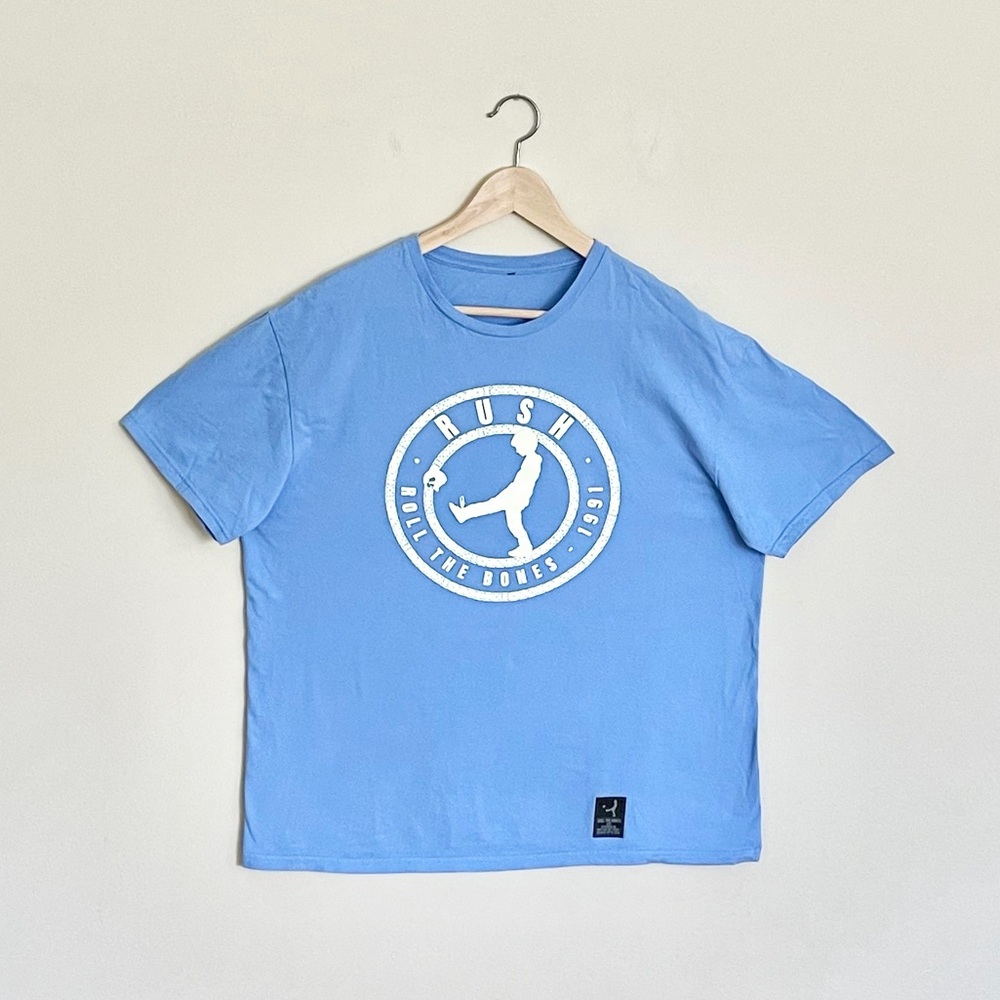 Rush Roll The Bones Graphic Light Blue T Shirt Adult size XL